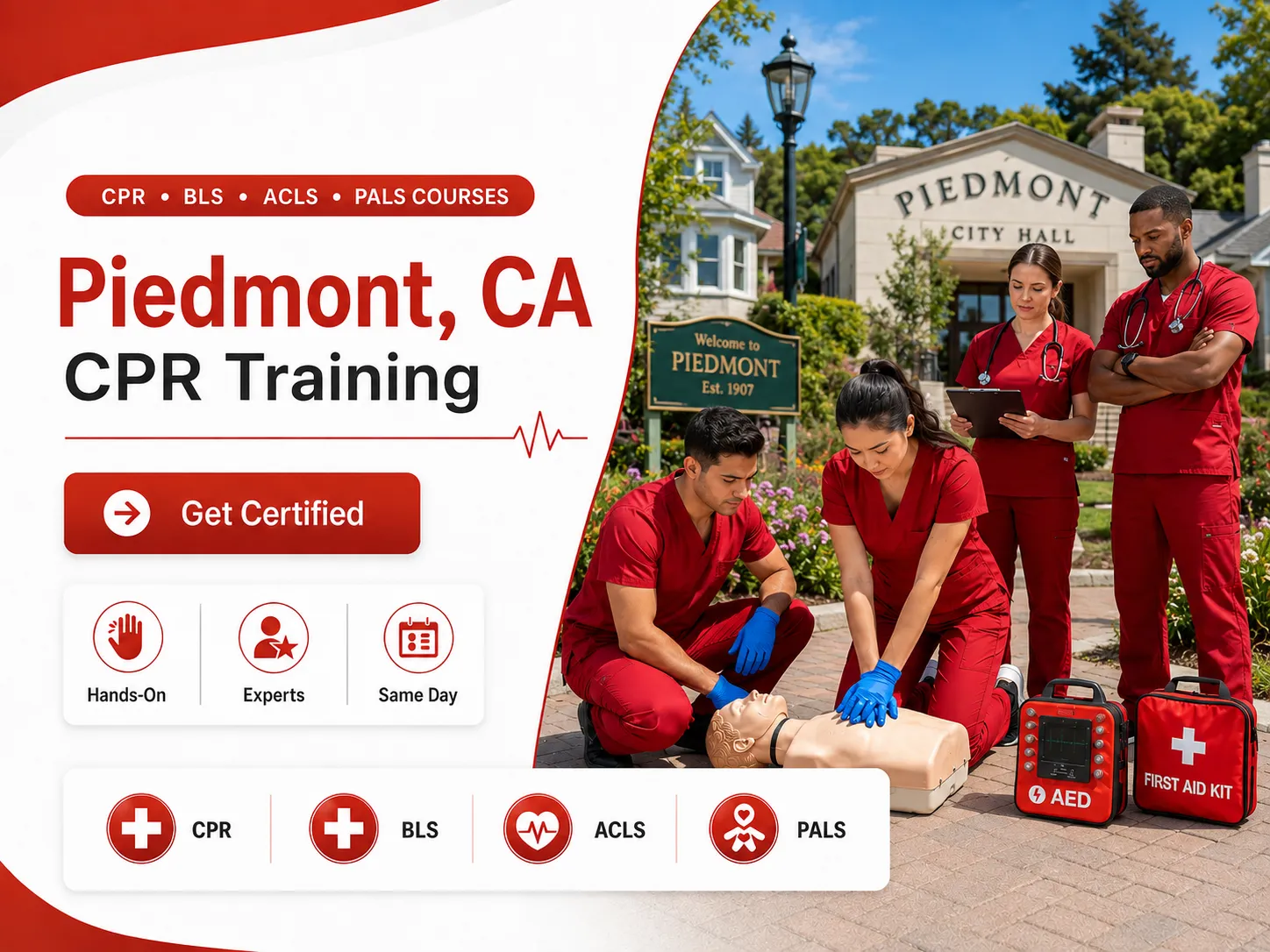 ACLS and PALS certification class in Piedmont, California