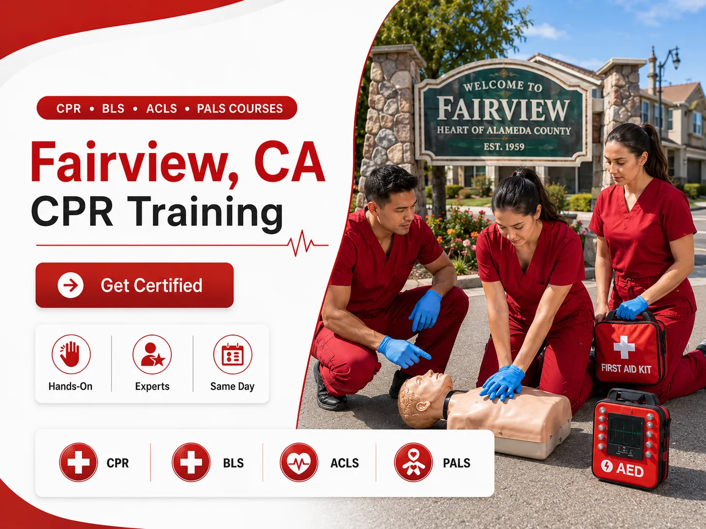 ACLS training with cardiac monitors in Fairview, CA