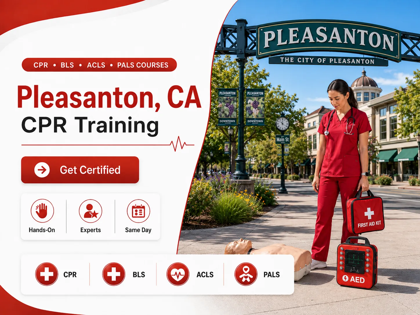 CPR BLS training session with AHA-certified instructor in Pleasanton, CA