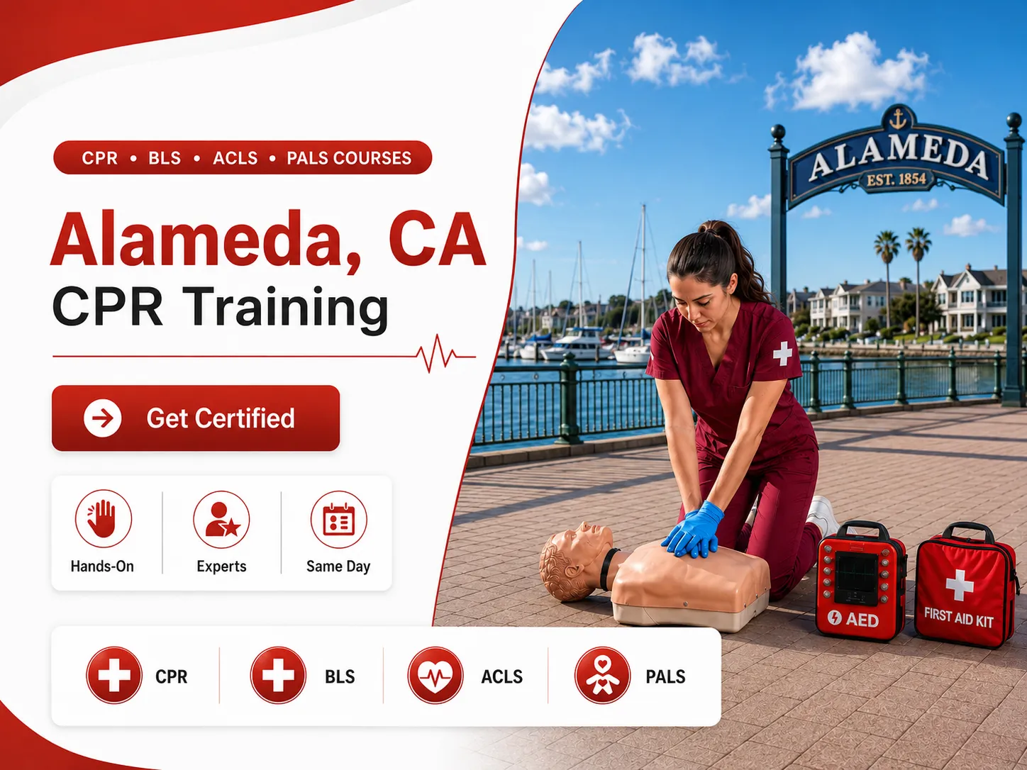 CPR training class in Alameda, CA – BLS, ACLS & PALS certification course